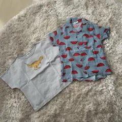 【美品】【2点セット】BREEZE 恐竜Tシャツ　スイカ柄シャツ 夏 男の子