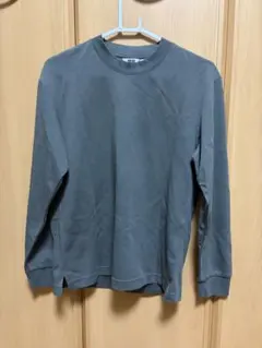 UNIQLO U　長袖Tシャツ エアリズムコットンクルーネック　カーキ　Sサイズ