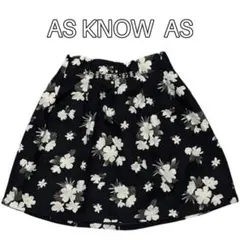ASKNOWAS アズノウアズ ミニスカート ネイビー 花柄 ビジュー フレアのサムネイル