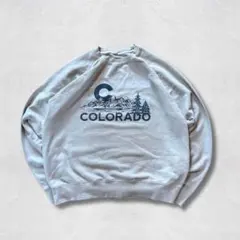 COLORADOスウェット L相当 ホワイト プリント 山モチーフ アウトドアのサムネイル