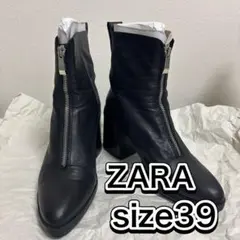 送料込【SALE中】ZARA レザーブーツ　size39のサムネイル
