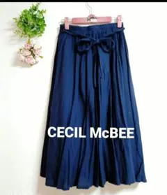 CECIL McBEE セシルマクビー フレアスカート ロングスカート ネイビー
