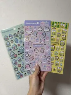 サンリオ　シール　ハンギョドン　けろけろけろっぴ　リトルツインズスターズ　3枚