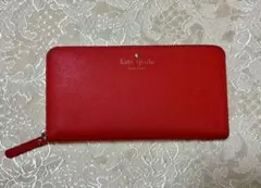 Kate Spade New York 長財布 レッド ラウンドファスナー