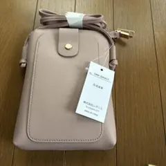 ピンク スマホショルダーバッグ 合成皮革