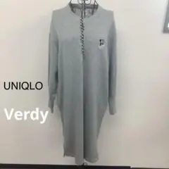 UNIQLO UT ワンピース ロング丈 グレー 無地 ワンポイント　verdy