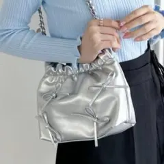 (美品) リボン　バッグ
