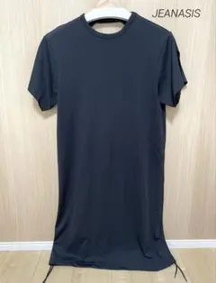 ジーナシス　ワンピース　半袖　スリット　ブラック　未使用に近い