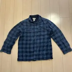 L.L.Bean ネイビー系チェックネルシャツ M-REG