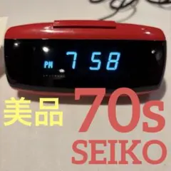 美品 SEIKO デジタルクロック 赤 昭和レトロ DL503 70s 80s