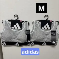 値下げ　新品 adidasハーフトップ M 2枚セットグレー　 値引き不可のサムネイル