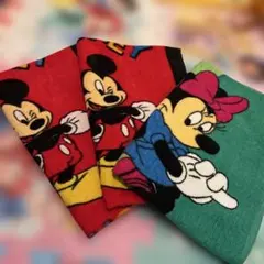 ディズニー　ミッキーマウス　ミニーマウス　フェイスタオル　3枚　【最終1セット】