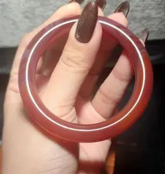 天然石 辰砂レッドバングル ブレスレット62mm - メルカリ