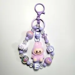 ラブブ キーホルダー 紫 パープル　じゃらじゃらストラップ