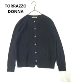 TORRAZZO DONNA カーディガン 黒 トラッゾドンナ 異素材 ビジュー