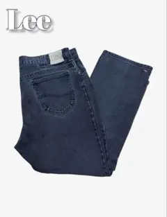 Lee ブラックデニム W37 ワイド・ストレート　ペイント汚れ　古着