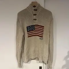90sラルフローレン　星条旗ニット　sizeM