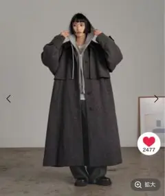 【新品】lowrys farm ロングコート 黒