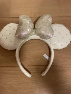 ディズニー　キルティング　カチューシャ　白