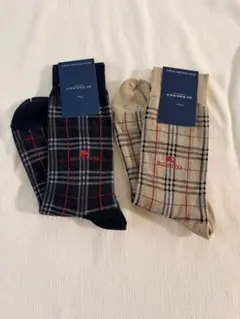新品未使用　Burberry チェック柄ソックス 2足セット