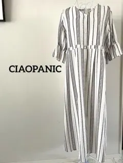 【CIAOPANIC】シャツワンピース　ストライプ　ホワイト　Free