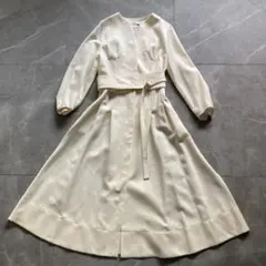 極美品✨ エブール ライトシルク ウール ハイウエスト ワンピース 