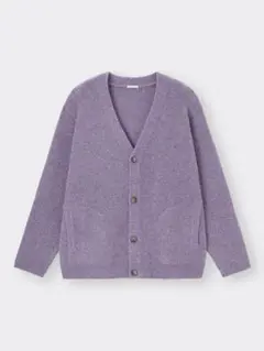 GU ブラッシュドヤーンカーディガン M パープル