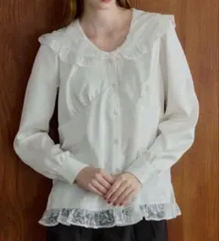 トップス idem vintage lace big collar blouse idem vintage lace big collar blouse - メルカリ
