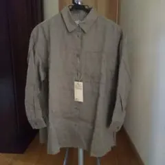 無印良品フレンチリネン洗いざらしワイドシャツ