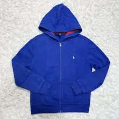 希少カラー 美品 ポロラルフローレン ジップアップパーカー 青 Y2k 小さめ
