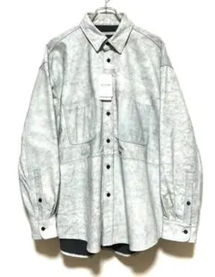 新品】TRISECT 2 ゴートレザー クラック ワーク シャツ（L） - メルカリ