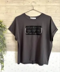 ★新品タグ付き♡ABITOKYO♡ビジューロゴ チュール掛けTシャツ★のサムネイル