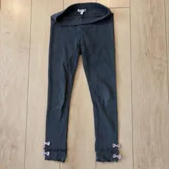 【any fam】リボン付きフリルのグレー スパッツ 130