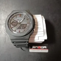 新品デジアナ腕時計　人気オークベゼル　ブラック