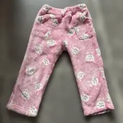 ウサギ柄モコモコパジャマのズボン90cm