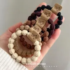 5個セット　かわいいうさぎちゃん柄　ヘアゴム　女子　通勤通学　太め丈夫　おしゃれ