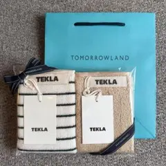 即購入可❣️大人気❣️TEKLAハンドタオル レーシンググリーンストライプ、シエナのサムネイル