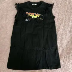 黒いフリル付きノースリーブワンピース 100cm