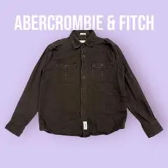 Abercrombie&Fitch ブラウン ミリタリーシャツ【L】 S1648のサムネイル