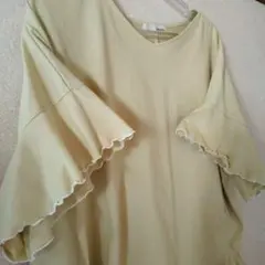 SHOO LA RUE 半袖Tシャツ イエロー フリル袖のサムネイル