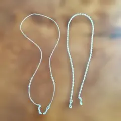 ホワイトメガネチェーン パール風ビーズ付き　2個セット