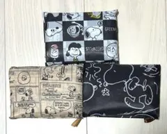 新品　スヌーピー　SNOOPY 折りたたみ　大容量エコバッグ　3個セット