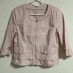 GALLERY VISCONTI ピンク ノーカラージャケット