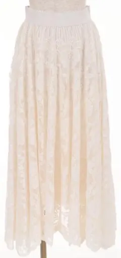 axesfemme アイボリー 花柄レース フレアスカート