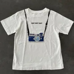 GU カメラ柄 スパンコール Tシャツ 130cmのサムネイル