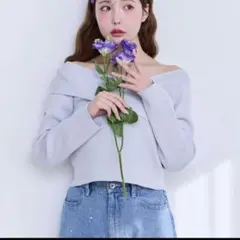 one after another NICE CLAUP アシンメトリーニット