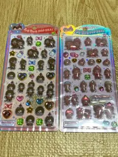 正規品 うるちゅるPOP SEAL モンチッチ 2点セット 赤 ピンク