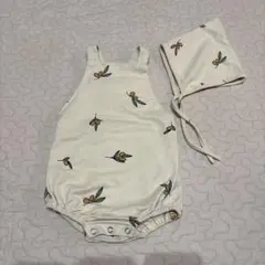 puu様専用オリーブ柄ロンパース　帽子セット