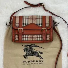 【美品】BUEBERRY　ショルダーバッグ　ノバチェック　シャドーホース