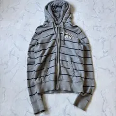 Abercrombie＆Fitch ネイビーグレー ボーダーパーカー◆6924